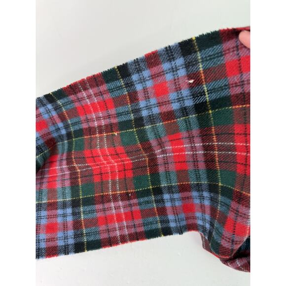 Coach Red Wool Cashmere Blend Tartan Plaid Checkered Scarf Italy Winter Holiday - Picture 7 of 11